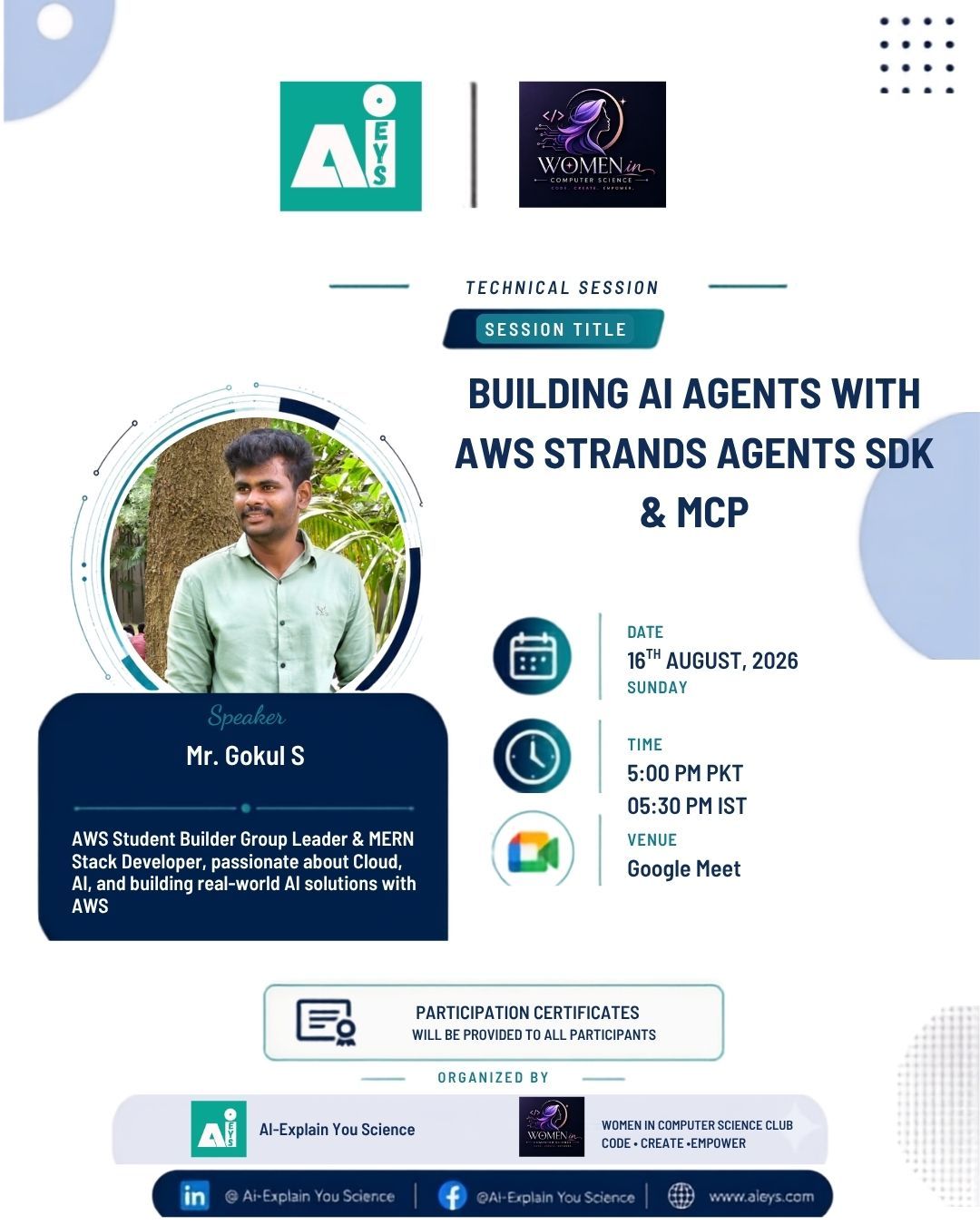 Building AI Agents with AWS Strands Agents SDK & MCP — AI-Explain You Science & Women in Computer Science